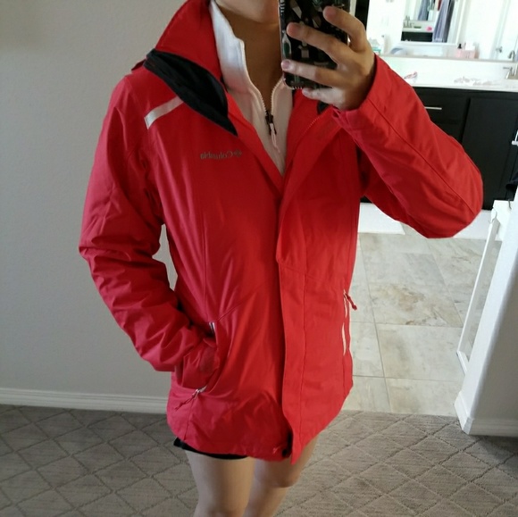 womens red columbia jacket